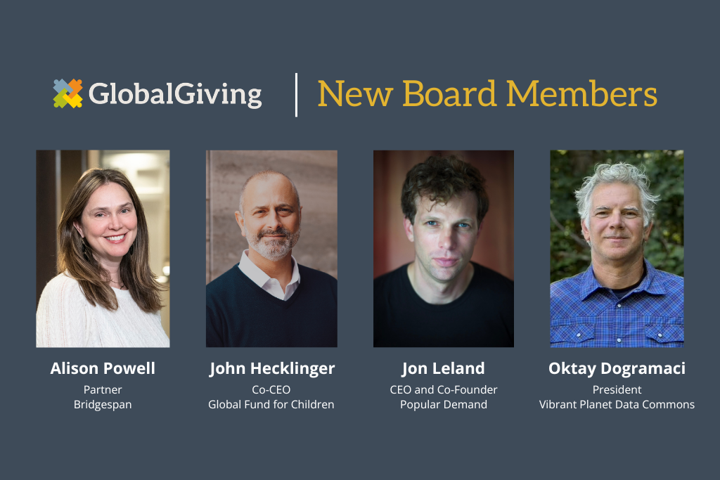 GlobalGiving Welcomes Four New Members to its Board of Directors
